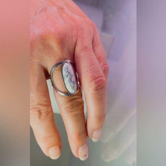 NWT Stainless Steel Silver enamel Woman ring Size 7 - Picture 12 of 15